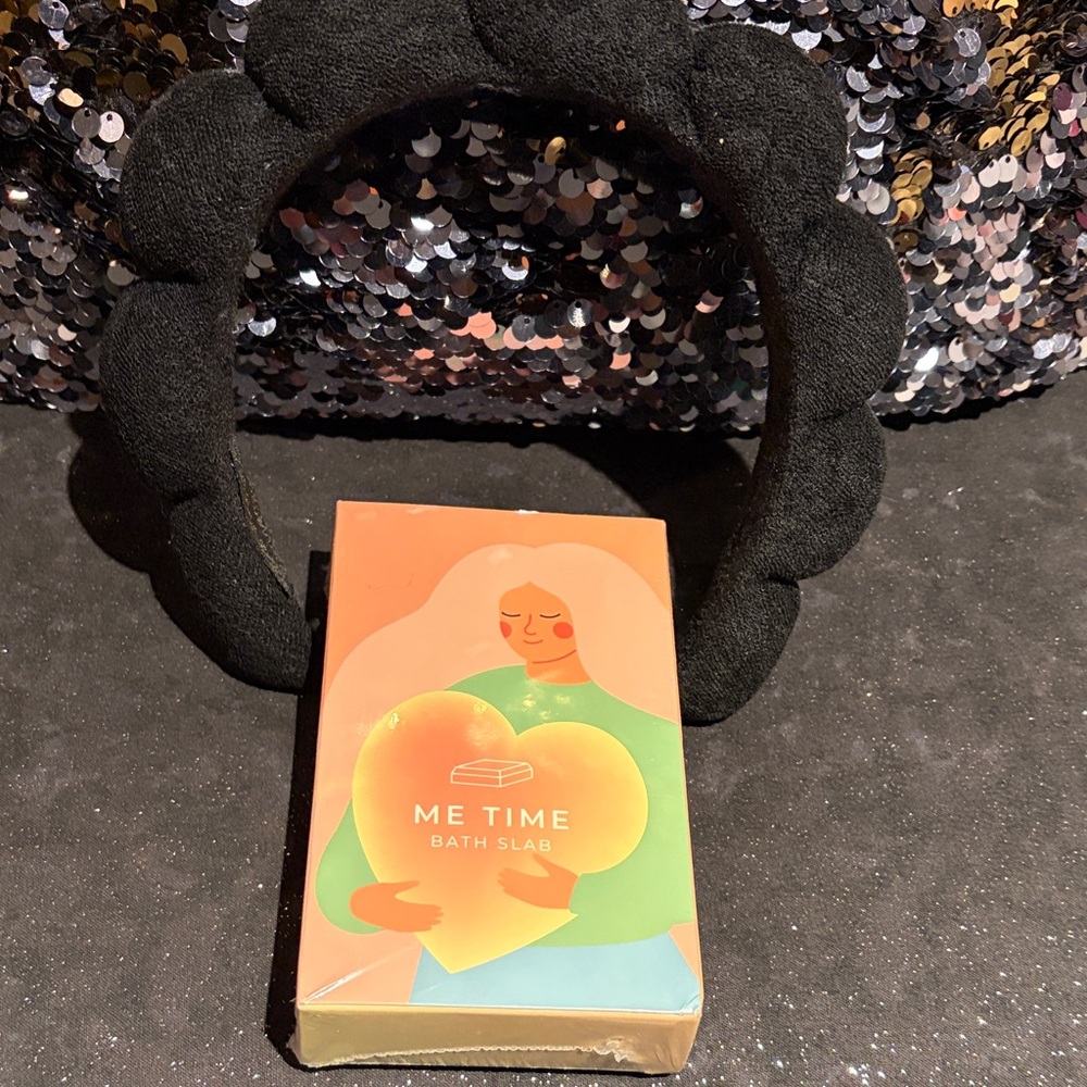 ME TIME Bath Slab - Peach & Mint Boxed Self-Care Bath Bar & New Headband